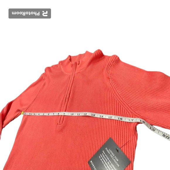 Boston Proper Soft Ribbed Half Zip Up Sweater Blouse Tunic NWT - XL - Picture 8 of 16